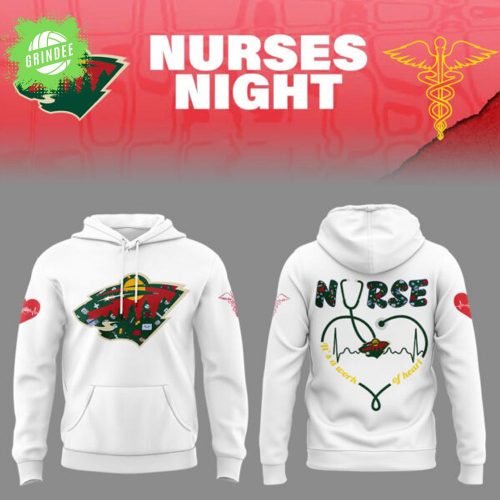 Minnesota Wild Nurses Night 2025 White Hoodie