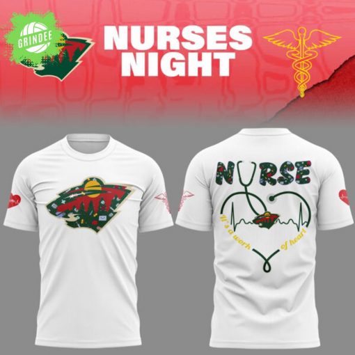 Minnesota Wild Nurses Night 2025 White T-Shirt