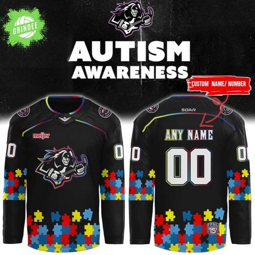 Motor City Rockers x Autism Awareness Hockey Jersey 2025 – Supporting Autism Awareness