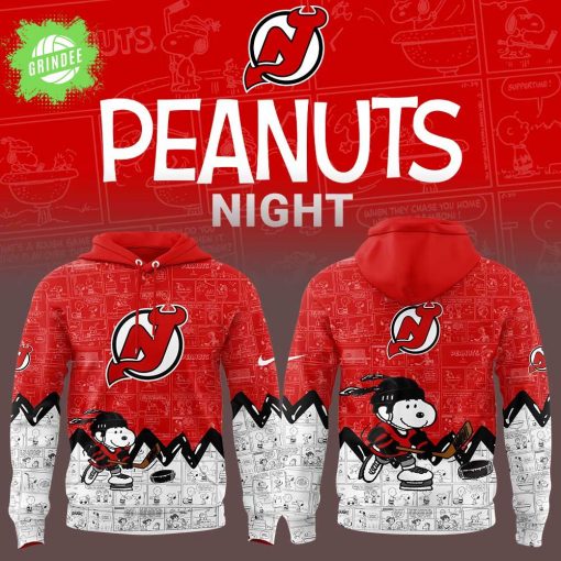 New Jersey Devils Anniversary of Peanuts 2025 Hoodie – NHL x Peanuts Collaboration