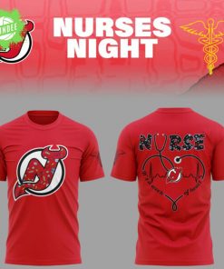 New Jersey Devils Nurses Night 2025 Red T-Shirt
