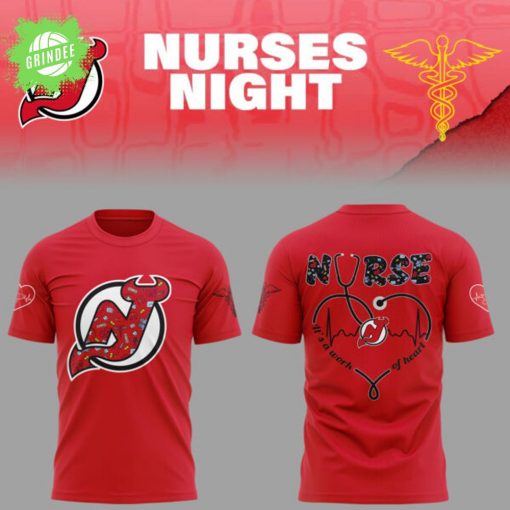 New Jersey Devils Nurses Night 2025 Red T-Shirt