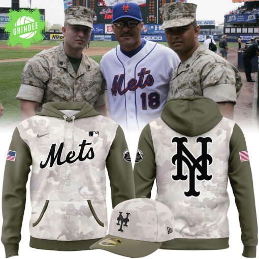 New York Mets 2025 Armed Forces Day Hoodie – Beige/Olive Limited Drop