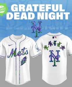 New York Mets Grateful Dead Night Baseball Jersey and Flat Cap Set