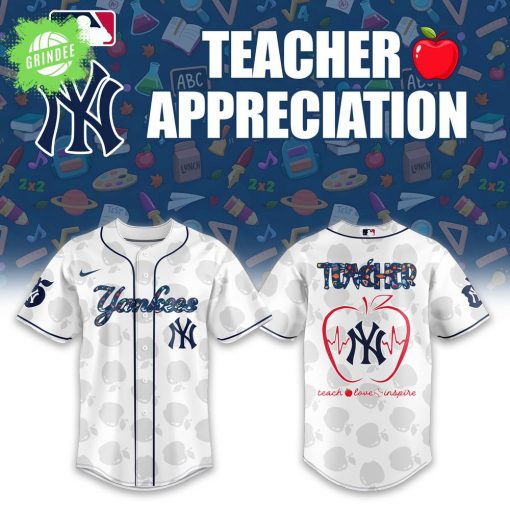 New York Yankees Teacher Night White Baseball Jersey