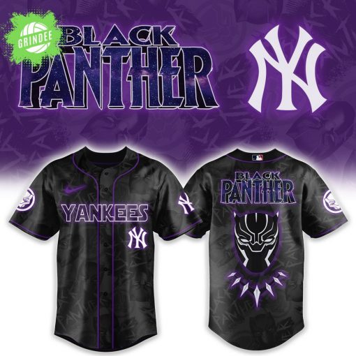 New York Yankees x Black Panther Avengers Baseball Jersey – Wakanda Forever Edition