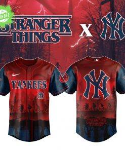 New York Yankees x Stranger Things Night Game Baseball Jersey 2025
