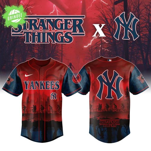 New York Yankees x Stranger Things Night Game Baseball Jersey 2025