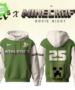 Oakland Athletics x Minecraft Movie Night Hoodie – MLB Crossover Gamer Hoodie