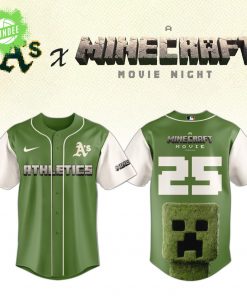 Oakland Athletics x Minecraft Movie Night Jersey – MLB Limited Gamer Edition