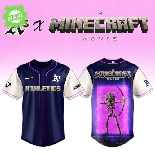 Oakland Athletics x Minecraft Movie Skeleton Night Jersey – Limited MLB Edition
