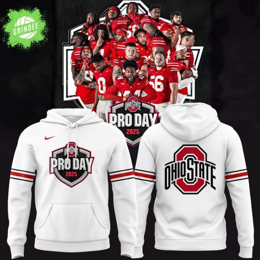 Ohio State Buckeyes Pro Day 2025 White Hoodie – Buckeyes Fan Apparel