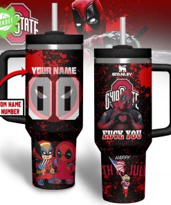 Ohio State x Deadpool Custom 40oz Tumbler With Handle