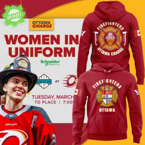 Ottawa Charge x Firefighters Special Edition 2025 Hoodie – NHL Firefighter Tribute
