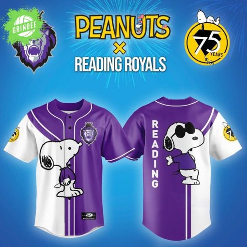 Peanuts x Reading Royals 75th Anniversary Snoopy Baseball Jersey