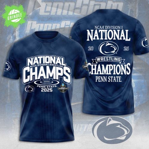 Penn State Nittany Lions Wrestling 3D T-Shirt – NCAA Wrestling Fans Gear