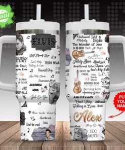 Personalized Elvis Presley Tumbler With Handle – Vintage Lyrics Cup for Fans