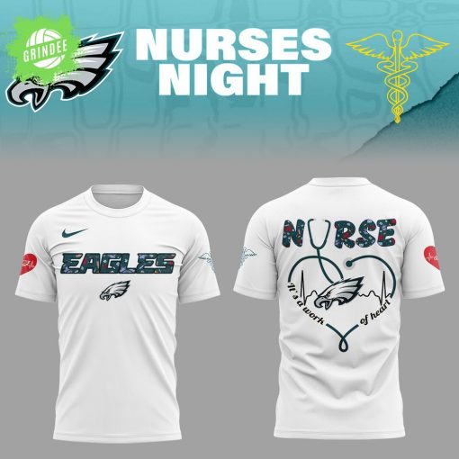 Philadelphia Eagles Nurses Appreciation 2025 White T-Shirt