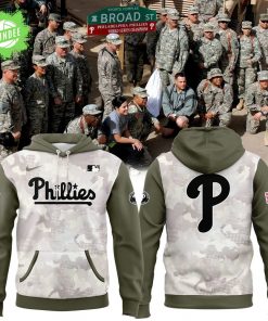 Philadelphia Phillies Armed Forces Day Hoodie 2025 – Beige/Olive Camo Style