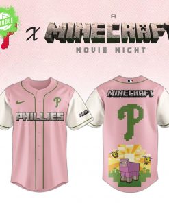 Philadelphia Phillies x Minecraft Movie Baseball Jersey – Pink Limited Edition