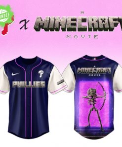 Philadelphia Phillies x Minecraft Movie Skeleton Night Jersey – Limited MLB Edition