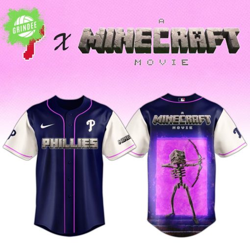 Philadelphia Phillies x Minecraft Movie Skeleton Night Jersey – Limited MLB Edition