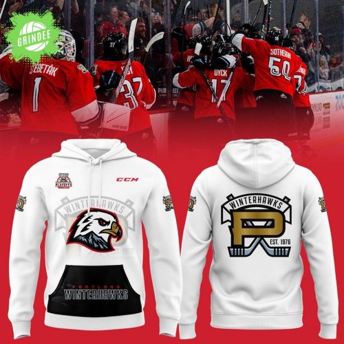 Portland Winterhawks WHL Playoffs 2025 White Hoodie