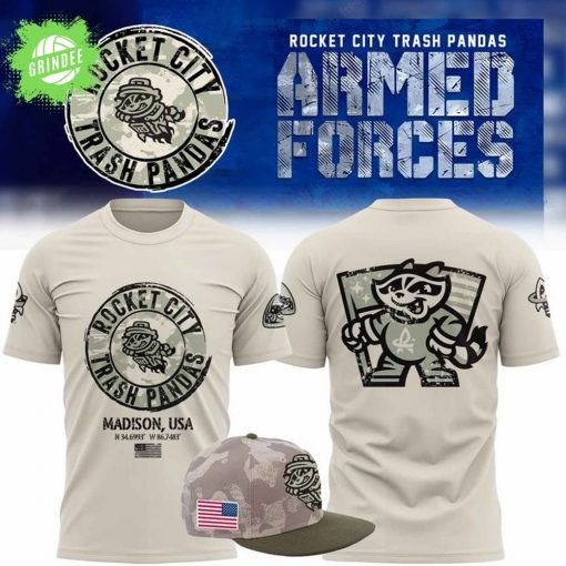 Rocket City Trash Pandas 2025 Armed Forces Day T-Shirt