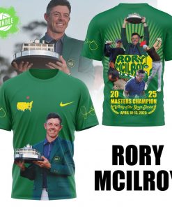 Rory McIlroy 2025 Masters Champion T-Shirt – Green Jacket Winner Shirt