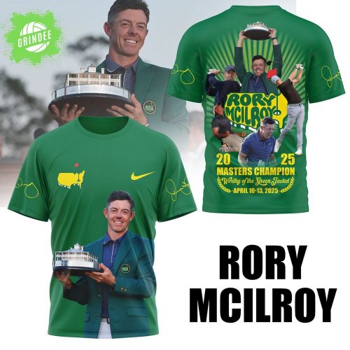 Rory McIlroy 2025 Masters Champion T-Shirt – Green Jacket Winner Shirt