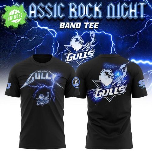 San Diego Gulls Classic Rock Night T-Shirt 2025 – Vintage Music x NHL Crossover
