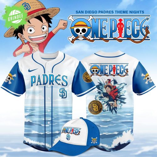 San Diego Padres MLB x One Piece Night Game Custom Name Limited Edition Baseball Jersey 2025 – Anime x Baseball Fusion