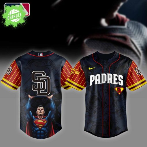 San Diego Padres MLB x Superman Baseball Jersey Editions Limited 2025 – DC Justice League x Baseball Crossover