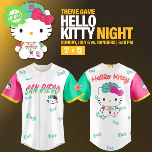 San Diego Padres x Hello Kitty Night New Baseball Jersey – Limited Edition Sanrio x MLB Apparel