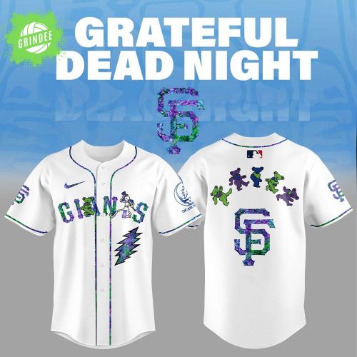 San Francisco Giants Grateful Dead Night Baseball Jersey and Flat Cap Set