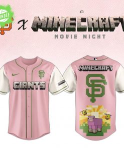 San Francisco Giants x Minecraft Movie Baseball Jersey – Pink Game Night Edition