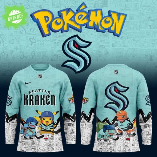 Seattle Kraken x Pokémon New Hockey Jersey – Limited Edition Anime NHL Jersey