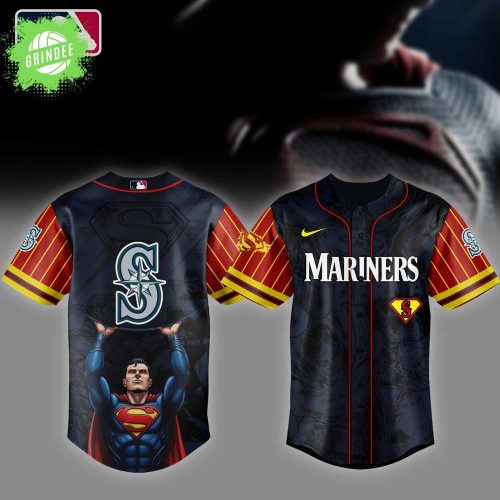 Seattle Mariners MLB x Superman Baseball Jersey Editions Limited 2025 – DC Comics MLB Fans Special