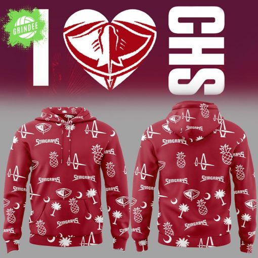 South Carolina Stingrays I ♥︎ CHS Night Red Hoodie – Special Charleston Edition