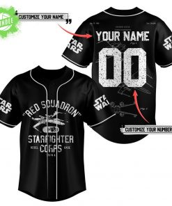 Star Wars Red Squadron Custom Baseball Jersey – Personalized Name and Number Shirt