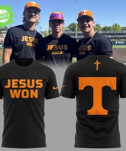 Tennessee Baseball JESUS WON Black T-Shirt