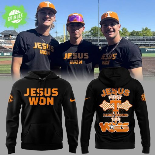 Tennessee Baseball JESUS WON “Jesus First Family Second Then Vols” Hoodie