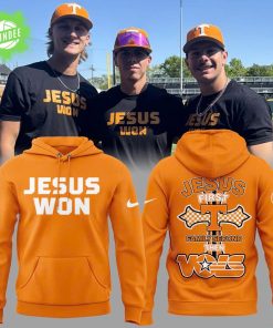 Tennessee Baseball JESUS WON “Jesus First Family Second Then Vols” Yellow Hoodie