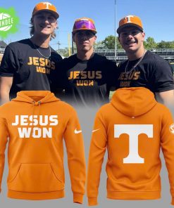 Tennessee Baseball JESUS WON Yellow Hoodie