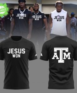 Texas A&M Aggies “JESUS WON” Black T-Shirt – Bold Faith Style