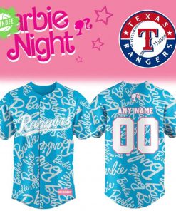Texas Rangers x Barbie Night Game Custom Baseball Jersey Blue