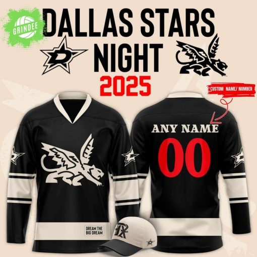 Texas Rangers x Dallas Stars Night Black Hockey Jersey 2025
