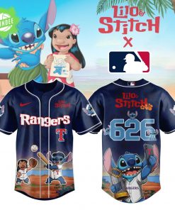 Texas Rangers x Lilo & Stitch Limited Edition Baseball Jersey – Disney x MLB Exclusive