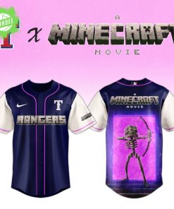 Texas Rangers x Minecraft Movie Skeleton Night Jersey – Limited MLB Edition