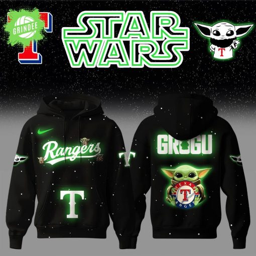 Texas Rangers x Star Wars Baby Yoda Hoodie – Game Night Galactic MLB Edition
